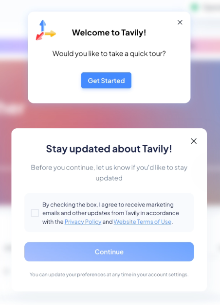 Tavily の最初のメッセージ